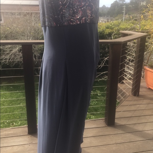 Blue/Gray sequins dress w\balero jacket - Picture 7 of 8